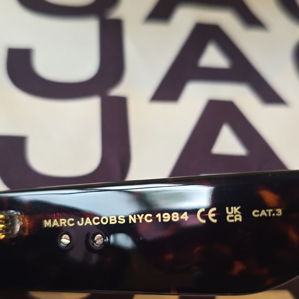 Marc Jacobs Tortoise Shell Square Sunglasses Brown Tinted Lenses w/ Case - Picture 7 of 9